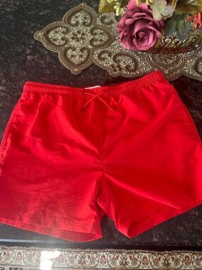 Primark Men's Bright Red /Orange Athletic Swim Shorts with Drawstring
Size LG